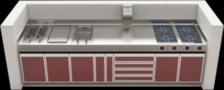 900 wall-mounted built-in kitc